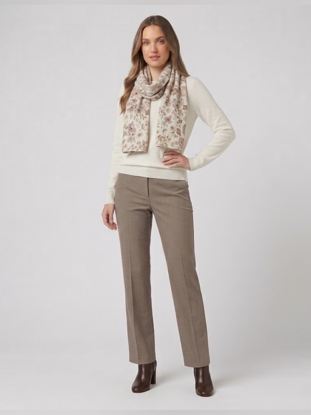 LOFT Taupe Straight-Leg Dress Trousers Size 10 Petite